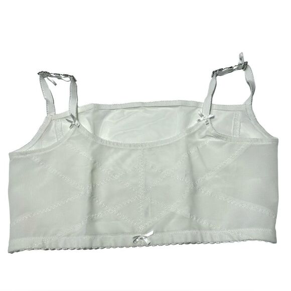 Vintage Underscore 5XL White Bra Cute Little Bows Scalloped Hem 5X Philippines - Picture 1 of 9